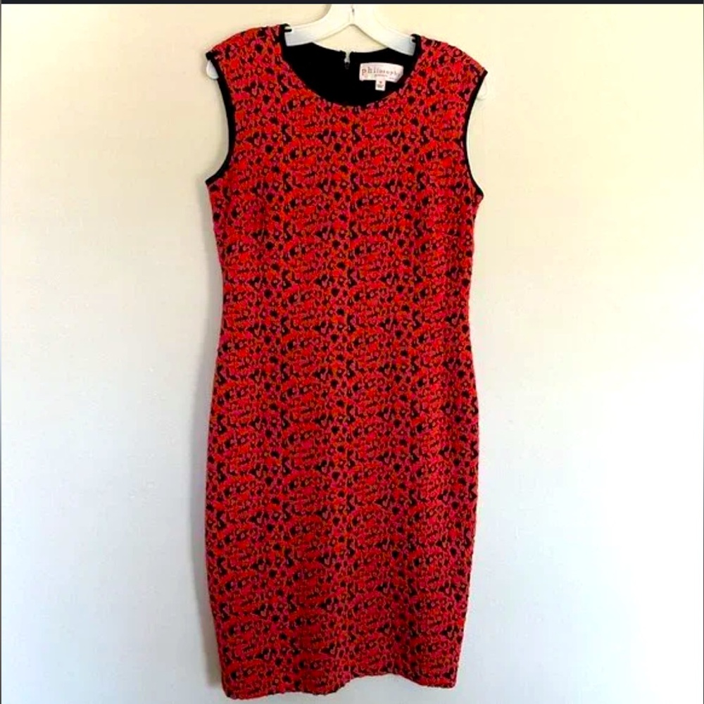 Leopard Jacard Sleeveless Philosophy Dress